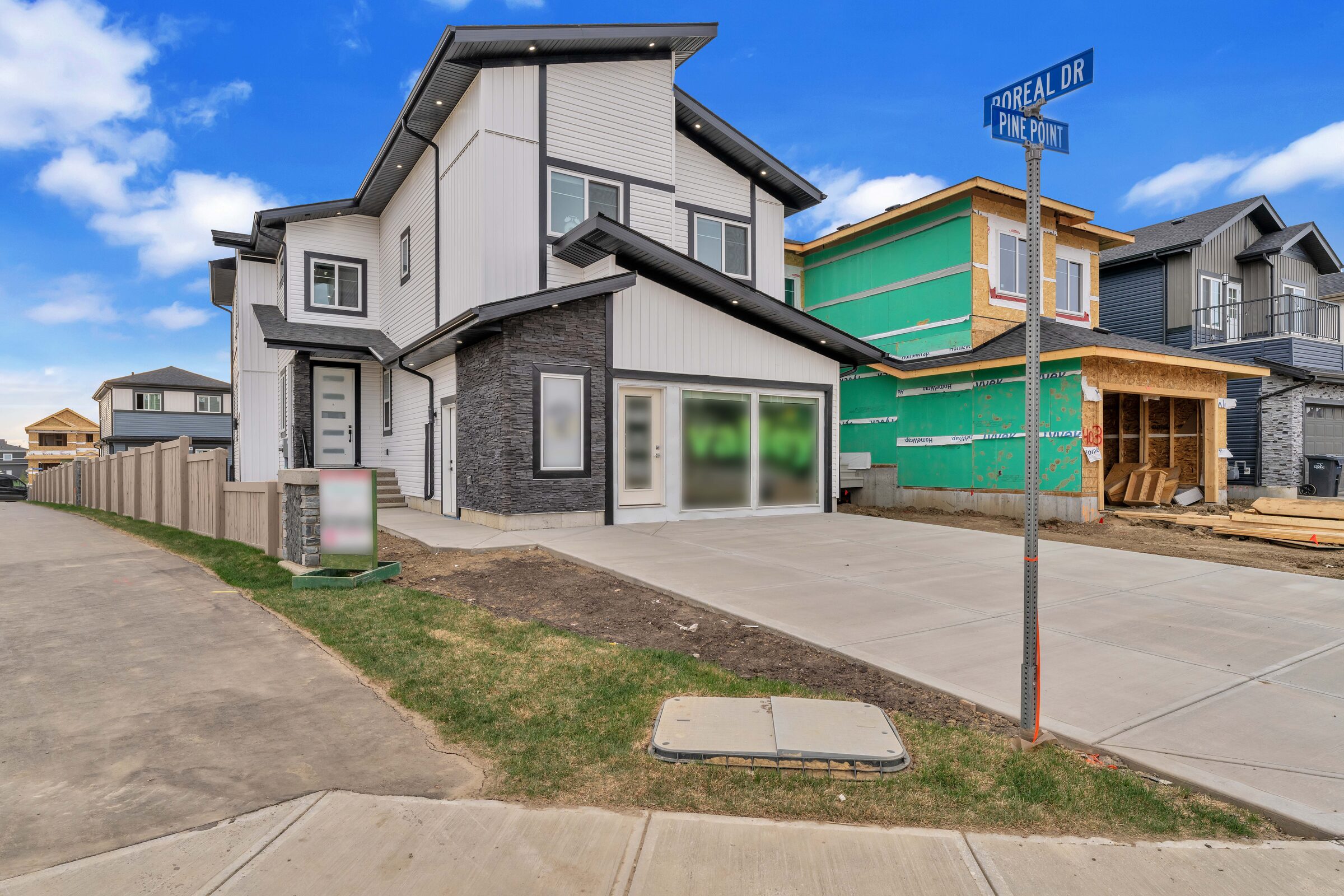 Custom duplex exterior in Beaumont, Alberta