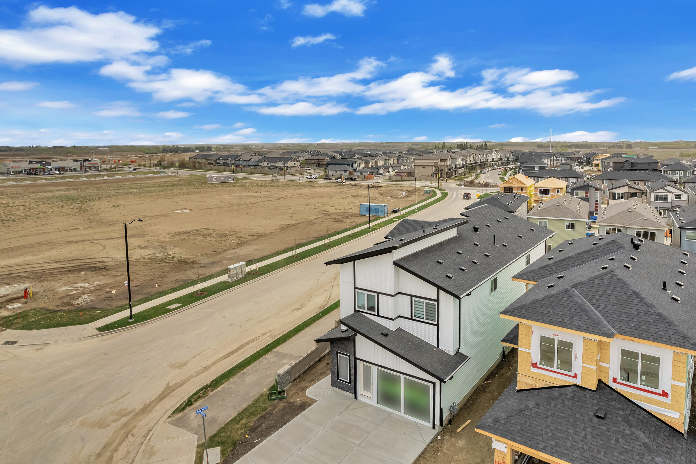 Aerial street view of New Valley Homes community